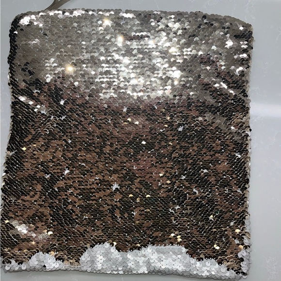 Stella & Dot sequin Margeaux clutch gold - Picture 2 of 6